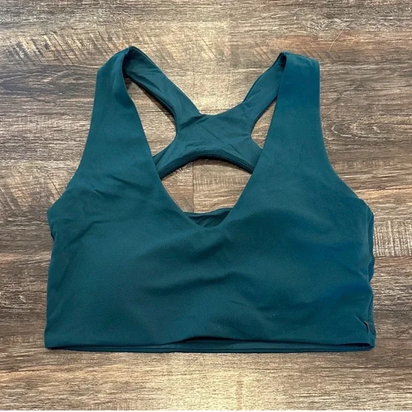 💚 Lululemon Storm Teal Bend this scoop and cross Sports Bra size S/M - Picture 5 of 6